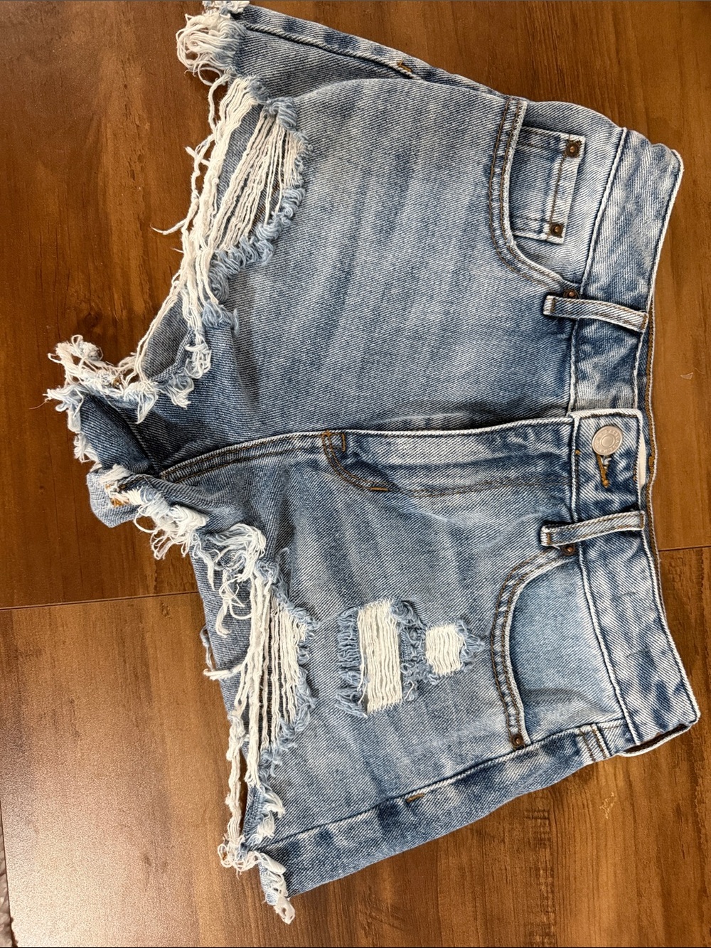 PacSun Light Blue Distressed Denim Shorts